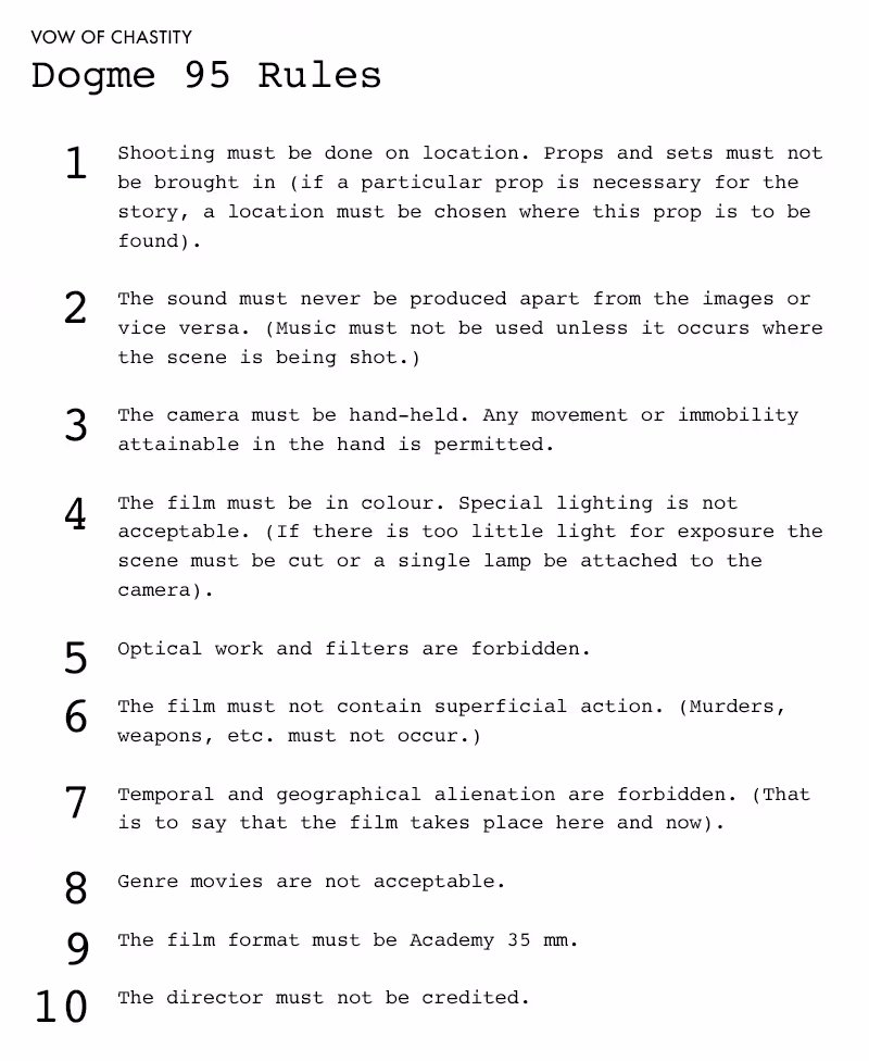 Dogme 95: The Movement That Challenged Convention (1995-2000s)